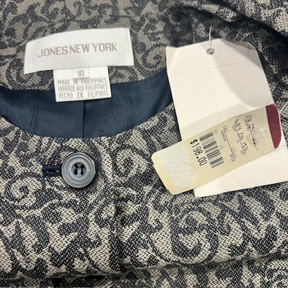 Jones New York NWT Gray & Black Long Sleeve Jacket Size 10 - Picture 9 of 9